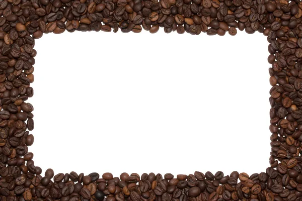 Granos de café sobre un fondo blanco. Una trampa. textura —  Fotos de Stock