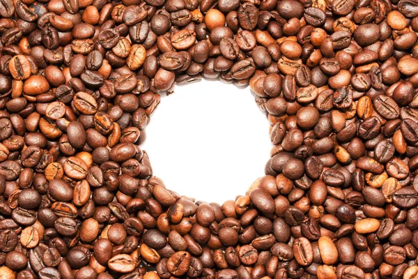 Kaffebönor strip med kopia utrymme — Stockfoto