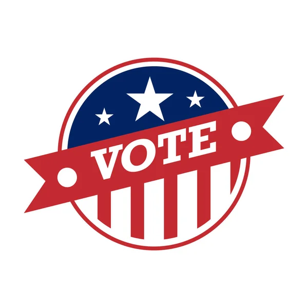 Amerykańskie Odznaki Wyborcze Etykiety Głosowania — Wektor stockowy