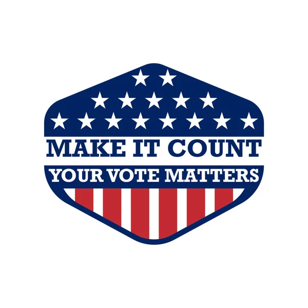 Amerykańskie Odznaki Wyborcze Etykiety Głosowania — Wektor stockowy