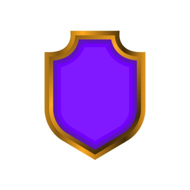 Vector Illustration Purple Gold Rozet, lüks, zarif, logo, çıkartma, iğne ve amblem için kullanılabilir..