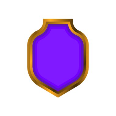 Vector Illustration Purple Gold Rozet, lüks, zarif, logo, çıkartma, iğne ve amblem için kullanılabilir..