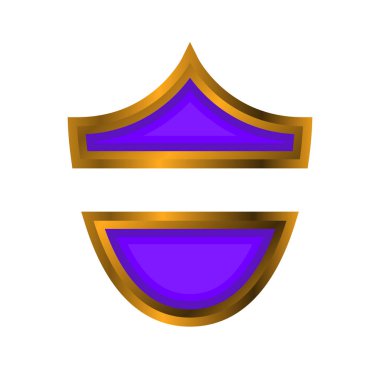 Vector Illustration Purple Gold Rozet, lüks, zarif, logo, çıkartma, iğne ve amblem için kullanılabilir..