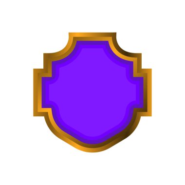 Vector Illustration Purple Gold Rozet, lüks, zarif, logo, çıkartma, iğne ve amblem için kullanılabilir..
