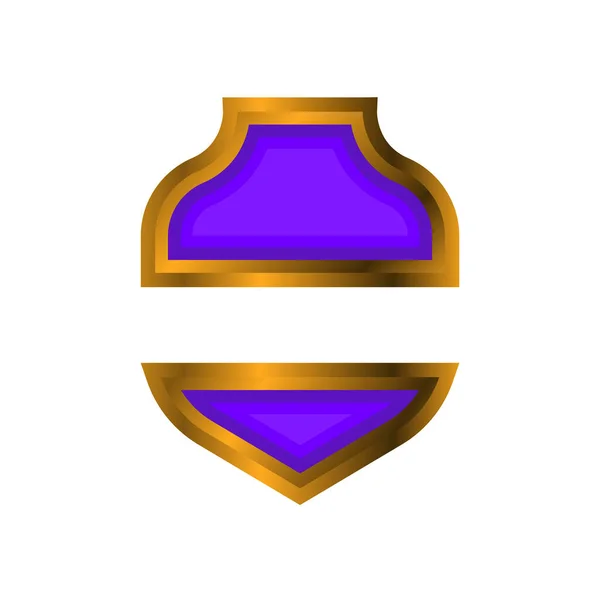 Vector Illustration Purple Gold Badge Luxuriös Elegant Kann Für Logo — Stockvektor