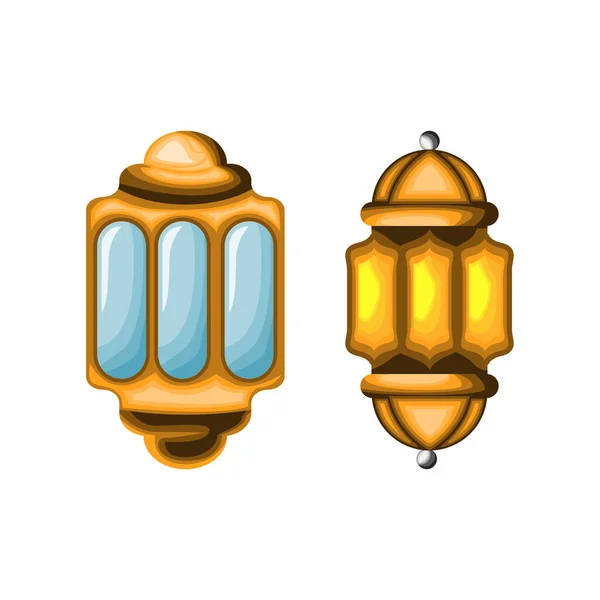 Ilustração Vetorial Duas Lanternas Para Celebrações Ramadã Kareem —  Vetores de Stock