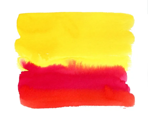 Watercolor ombre yellow and red background. Modern brush illustration. — Stock Photo, Image