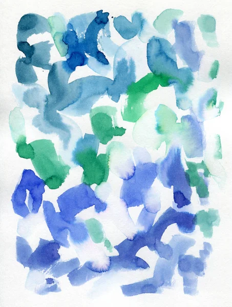 Surreal blue gradient watercolor paint wash on paper. Abstract p — Stock Photo, Image