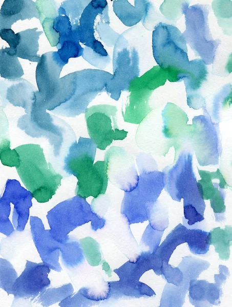 Surreal blue gradient watercolor paint wash on paper. Abstract p — Stock Photo, Image