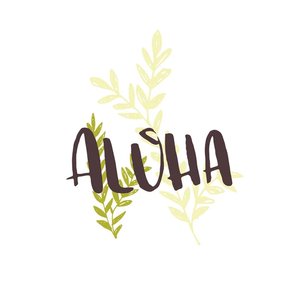 Aloha. Leitura manual ilustração vetorial . — Vetor de Stock