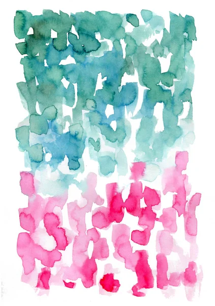 Acuarela pintada a mano Fondo húmedo. Fondo abstracto azul y rosa . — Foto de Stock