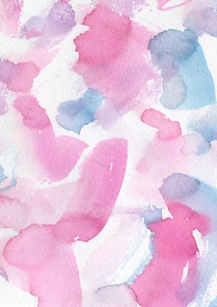 Aquarel natte achtergrond. Blauwe en roze abstracte achtergrond. — Stockfoto