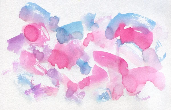 Fundo molhado aquarela. Fundo abstrato azul e rosa . — Fotografia de Stock