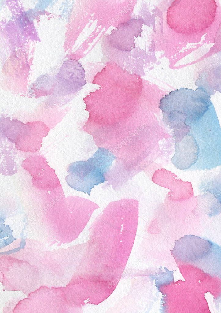 Watercolor Wet Background. Blue and pink abstract background.