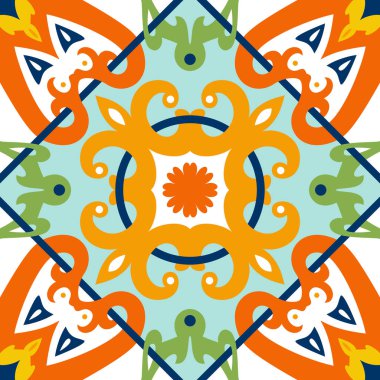 Oryantal geleneksel süsleme, Akdeniz seamless modeli, çini tasarım, illüstrasyon vektör.