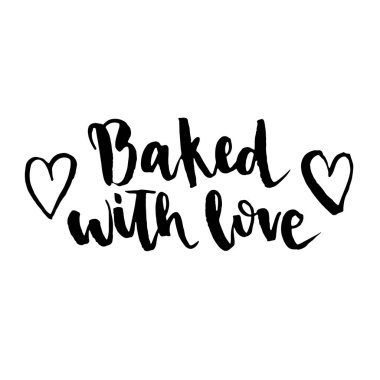 Baked sevgi ile alıntı. Eğilim hat. Beyaz arka plan üzerinde vektör çizim.