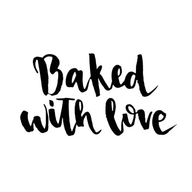 Baked sevgi ile alıntı. Eğilim hat. Beyaz arka plan üzerinde vektör çizim.