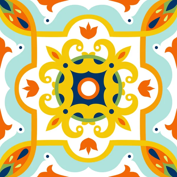 Orientalisches traditionelles Ornament, mediterranes nahtloses Muster, Fliesendesign, Vektorillustration. — Stockvektor