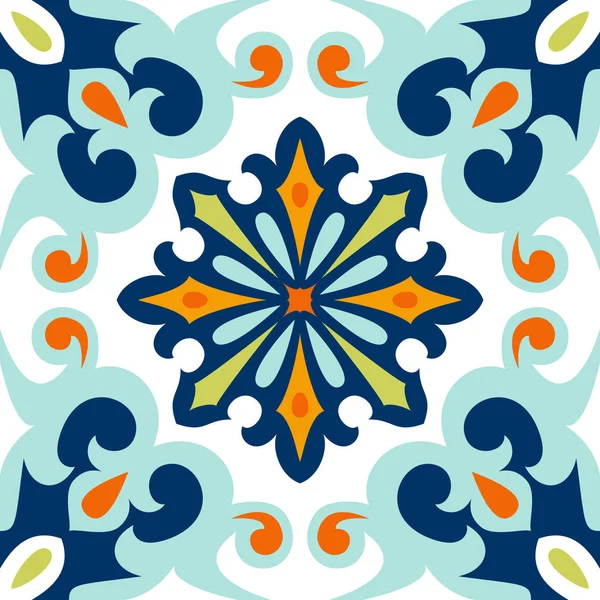 Ornamento tradicional oriental, patrón inconsútil mediterráneo, diseño de azulejos, ilustración vectorial . — Vector de stock