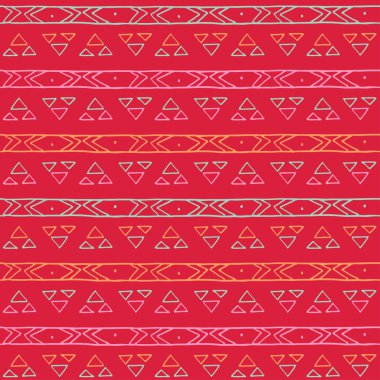 Elle çizilmiş etnik geometrik seamless modeli.