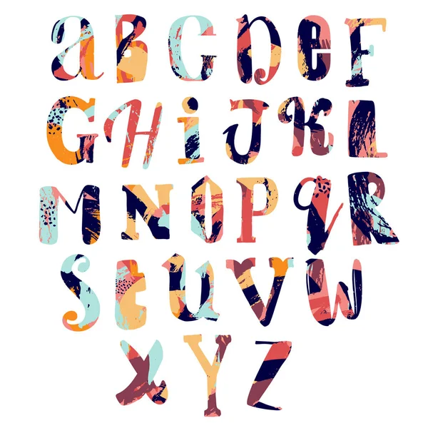 Alphabet vectoriel dessiné à la main. — Image vectorielle