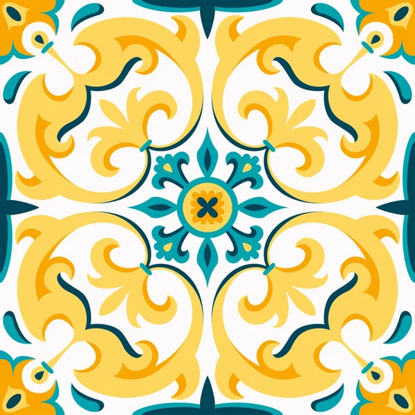 Ornamento azulejo tradicional oriental . — Vector de stock