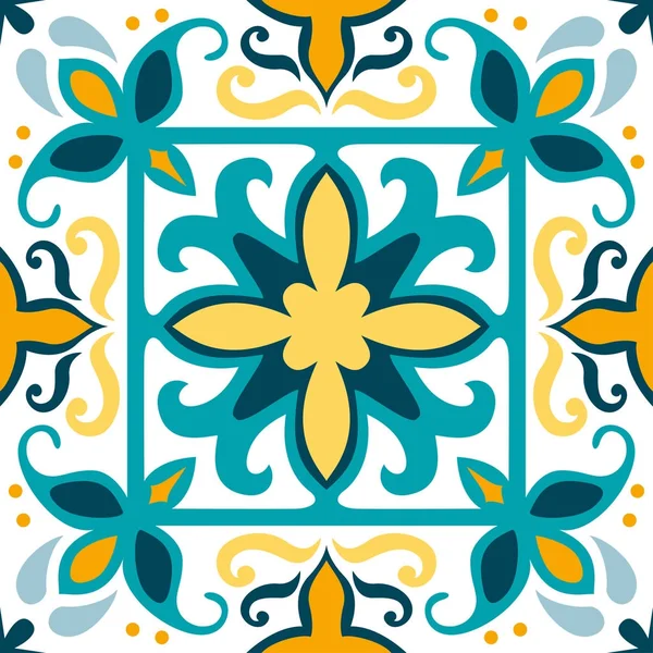 Ornamento azulejo tradicional oriental . — Vector de stock