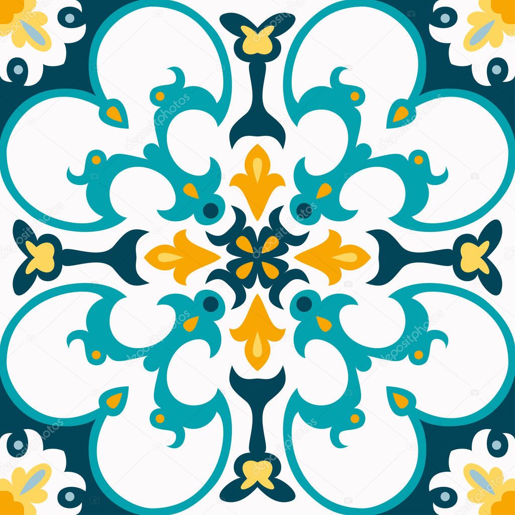 Traditionelle orientalische Fliesen ornament — Stockvektor ...