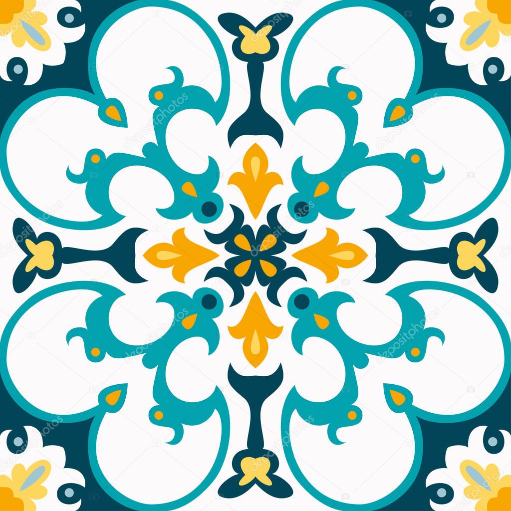 Oriental traditional tile ornament.