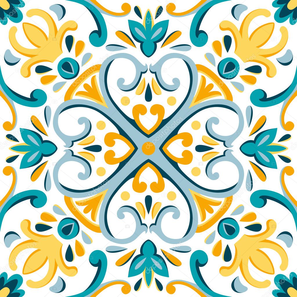 Oriental traditional tile ornament.