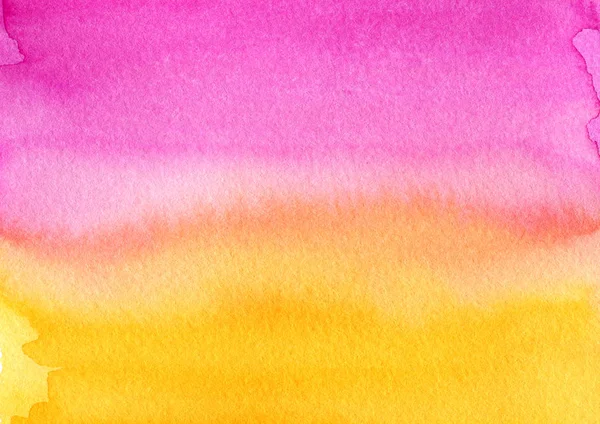 Kolorowe prać akwarela. Ręcznie malowane tła akwarela. Ombre kolory gradientu, zachód słońca. — Zdjęcie stockowe