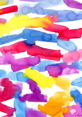 El ile yapılan arka plan suluboya degrade ombre boya konturları çizilmiş. Mutlu renklerde.