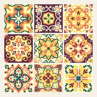 Güzel sorunsuz süs döşeme arka planı ile ayarlayın. Vektör çizim-ebilmek var olmak kullanılmış için masaüstü duvar kağıdı veya bir duvara asılı veya desen için poster çerçeve doldurur, yüzey dokuları, tekstil.