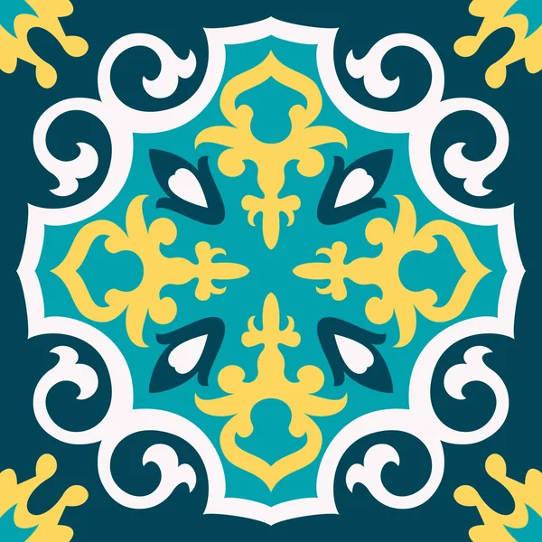 Ornamento Tradicional Oriental Patrón Inconsútil Mediterráneo Diseño Azulejos Ilustración Vectorial — Vector de stock