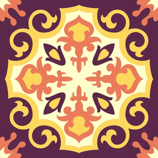 Ornamento Tradicional Oriental Patrón Inconsútil Mediterráneo Diseño Azulejos Ilustración Vectorial — Vector de stock