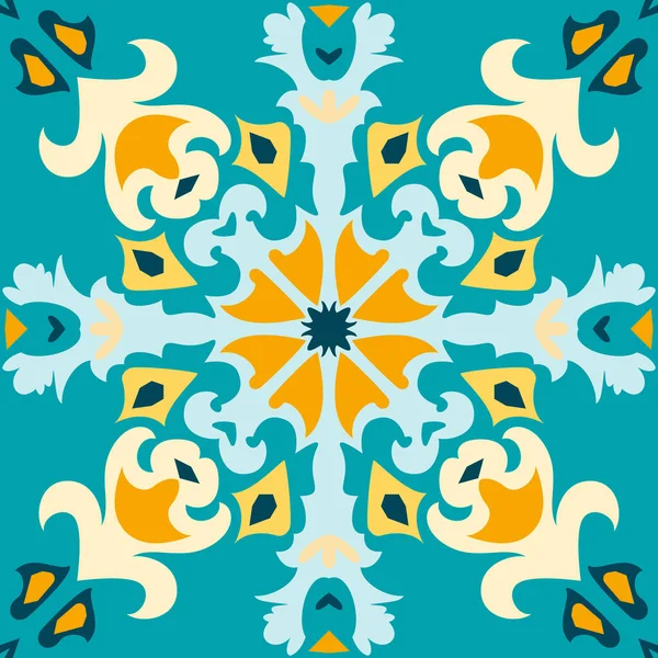 Ornamento Tradicional Oriental Patrón Inconsútil Mediterráneo Diseño Azulejos Ilustración Vectorial — Vector de stock