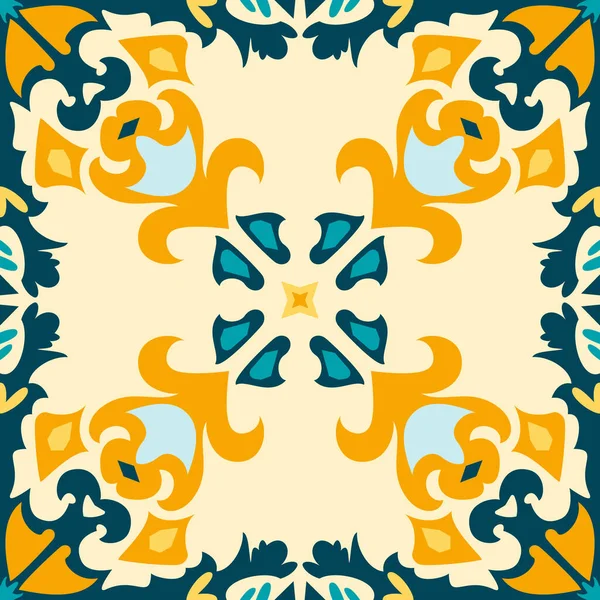 Ornamento Tradicional Oriental Patrón Inconsútil Mediterráneo Diseño Azulejos Ilustración Vectorial — Vector de stock