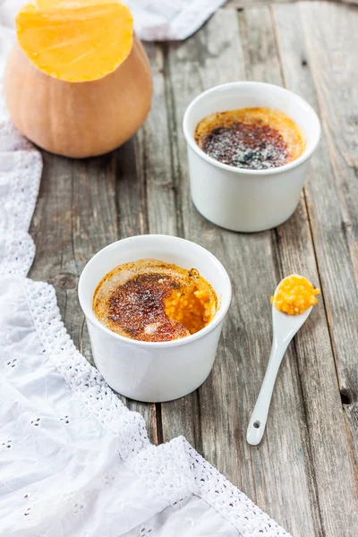 Pumpkin casserole with millet. millet porridge with pumpkin. brule pumpkin cream — Stock Photo, Image