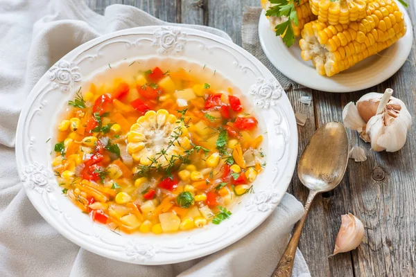 Mısır çorbası sebzeli