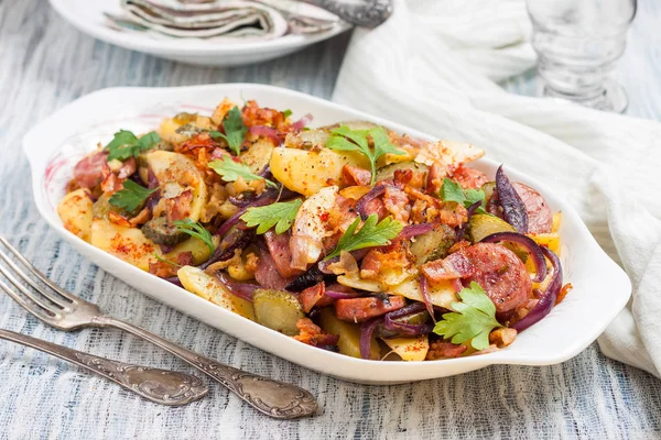 Kartoffelsalat. Duitse aardappelsalade. — Stockfoto