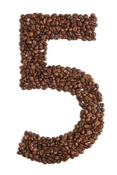 Number Coffee Beans Isolated White Background — Stock Photo, Image