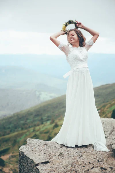 The bride in  mountains. Wedding