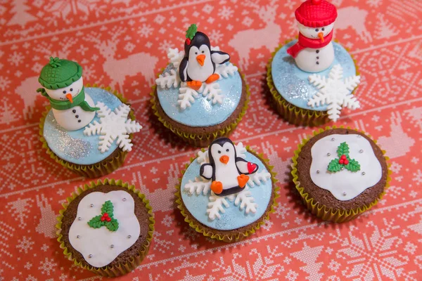 Pastelitos Navidad Muñeco Nieve Pingüino — Foto de Stock