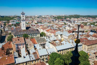 Lviv şehir panorama görünüm