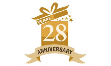 28 yıl hediye kutusu şerit yıldönümü 