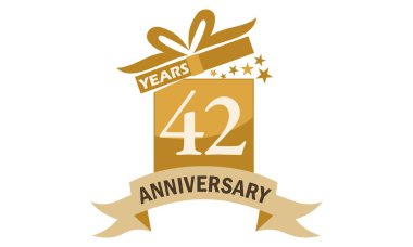 42 yıl hediye kutusu şerit yıldönümü 