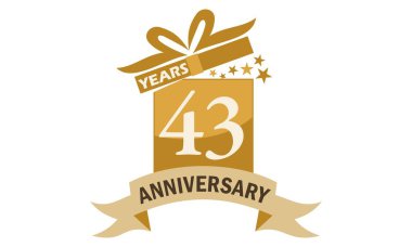 43 yıl hediye kutusu şerit yıldönümü 