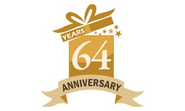 64 yıl hediye kutusu şerit yıldönümü 