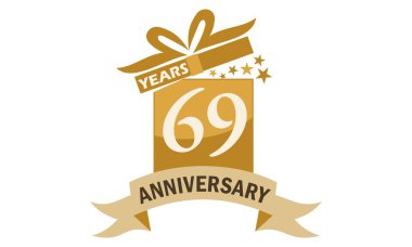 69 yıl hediye kutusu şerit yıldönümü 