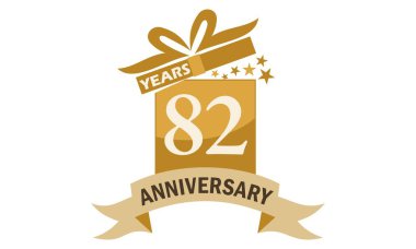 82 yıl hediye kutusu şerit yıldönümü 